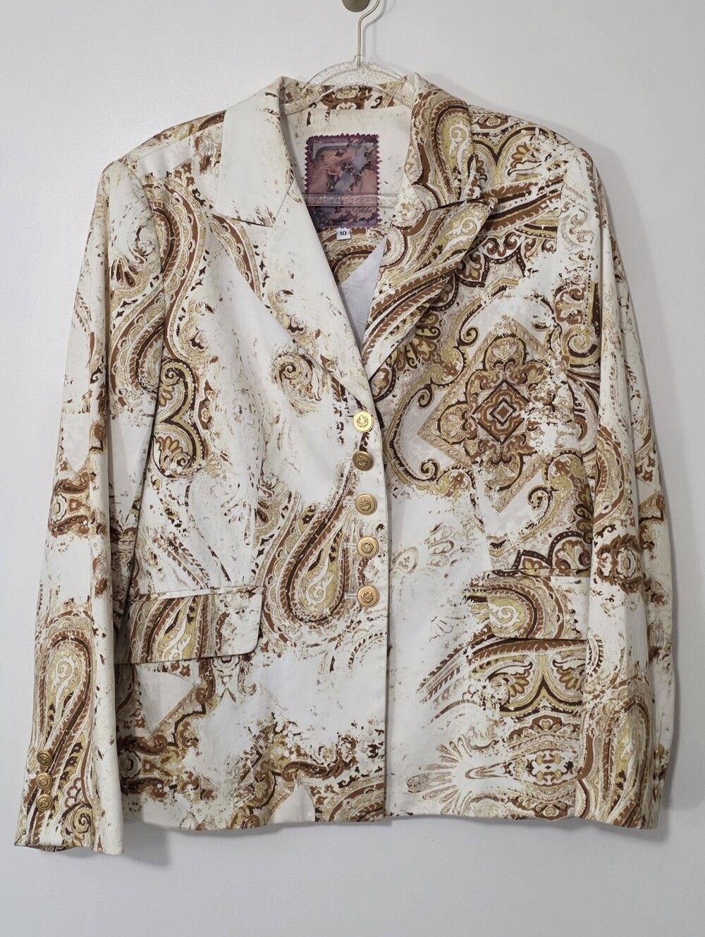 Vintage Zelda Paisley Blazer 70s Retro Boho Chic Artisinal Light Academia 10
